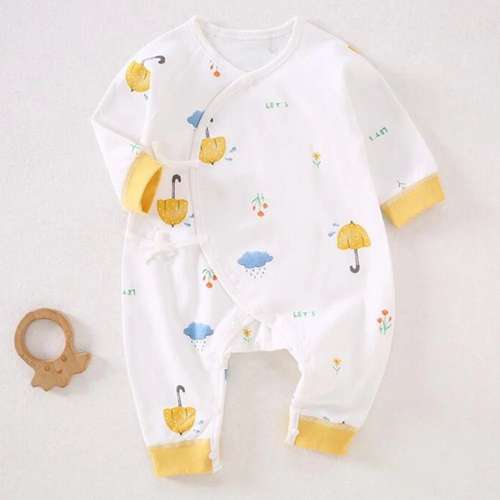 Newborn Cotton Long Sleeve Romper (0 - 3 Months) - BABYSMART