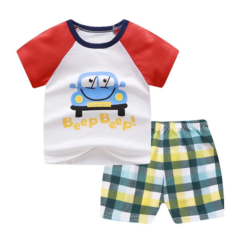 Newborn Plaid Cotton Clothes Set (Summer 2024) - BABYSMART