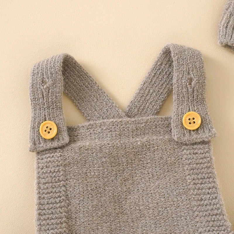 Sleeveless Knitted Baby Romper Set - BABYSMART