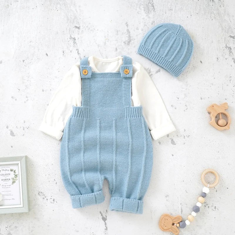 Sleeveless Knitted Baby Romper Set - BABYSMART