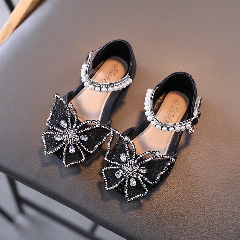 Summer Girls Sandals Fashion Sequins Rhinestone Bow Girls Princess Shoes Baby Girl Shoes Flat Heel Sandals Size 21 - 35 - BABYSMART