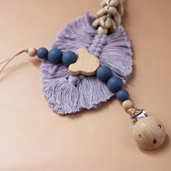 Custom Name Wooden Personalized Baby Pacifier Chain Silicone Bead Dummy Nipple Holder Guard Teether Pendant Newborn Gift Stuff - BABYSMART