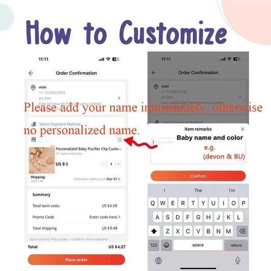 Custom Name Wooden Personalized Baby Pacifier Chain Silicone Bead Dummy Nipple Holder Guard Teether Pendant Newborn Gift Stuff - BABYSMART