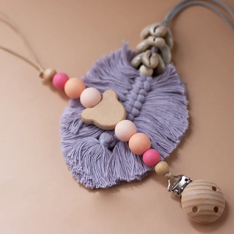 Custom Name Wooden Personalized Baby Pacifier Chain Silicone Bead Dummy Nipple Holder Guard Teether Pendant Newborn Gift Stuff - BABYSMART