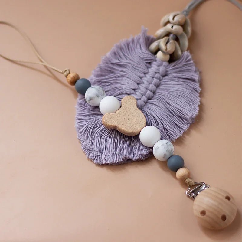 Custom Name Wooden Personalized Baby Pacifier Chain Silicone Bead Dummy Nipple Holder Guard Teether Pendant Newborn Gift Stuff - BABYSMART