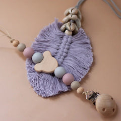 Custom Name Wooden Personalized Baby Pacifier Chain Silicone Bead Dummy Nipple Holder Guard Teether Pendant Newborn Gift Stuff - BABYSMART