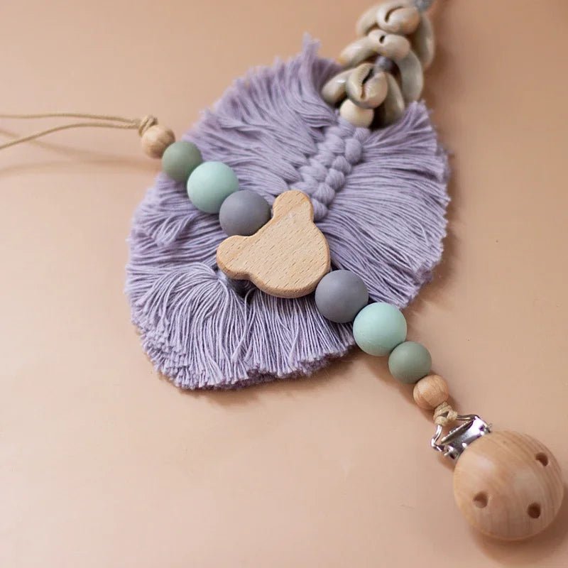 Custom Name Wooden Personalized Baby Pacifier Chain Silicone Bead Dummy Nipple Holder Guard Teether Pendant Newborn Gift Stuff - BABYSMART