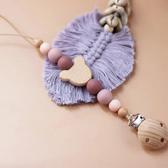 Custom Name Wooden Personalized Baby Pacifier Chain Silicone Bead Dummy Nipple Holder Guard Teether Pendant Newborn Gift Stuff - BABYSMART