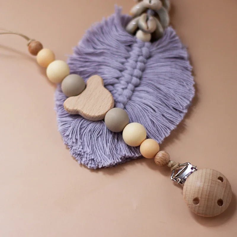 Custom Name Wooden Personalized Baby Pacifier Chain Silicone Bead Dummy Nipple Holder Guard Teether Pendant Newborn Gift Stuff - BABYSMART