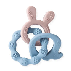 Let's Make 1PC Silicone Teether Baby Rudder Shape Wooden Teether Ring Kid Gift BPA Free Silicone Children Goods Kid Teething Toy - BABYSMART