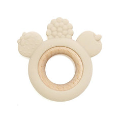 Let's Make 1PC Silicone Teether Baby Rudder Shape Wooden Teether Ring Kid Gift BPA Free Silicone Children Goods Kid Teething Toy - BABYSMART