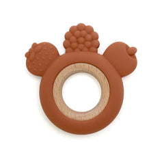 Let's Make 1PC Silicone Teether Baby Rudder Shape Wooden Teether Ring Kid Gift BPA Free Silicone Children Goods Kid Teething Toy - BABYSMART