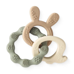 Let's Make 1PC Silicone Teether Baby Rudder Shape Wooden Teether Ring Kid Gift BPA Free Silicone Children Goods Kid Teething Toy - BABYSMART