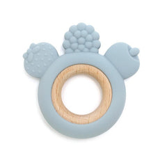 Let's Make 1PC Silicone Teether Baby Rudder Shape Wooden Teether Ring Kid Gift BPA Free Silicone Children Goods Kid Teething Toy - BABYSMART