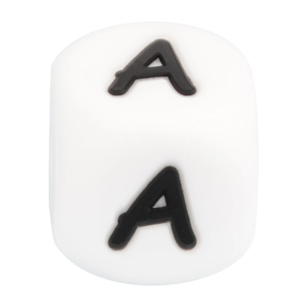 LOFCA 40PCS/Lot Alphabet 12mm Food Grade Letter Silicone Beads Baby Bead Pacifier Chain BPA Free for Name Make DIY Necklace - BABYSMART