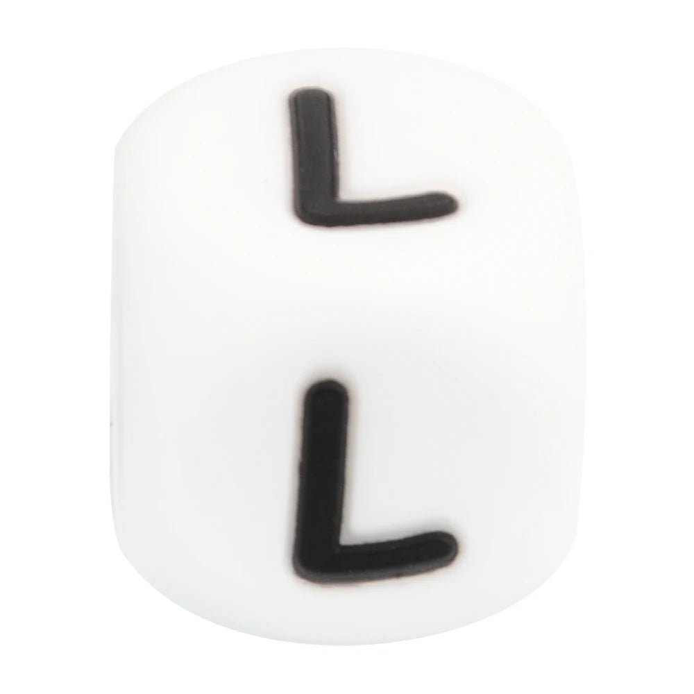 LOFCA 40PCS/Lot Alphabet 12mm Food Grade Letter Silicone Beads Baby Bead Pacifier Chain BPA Free for Name Make DIY Necklace - BABYSMART