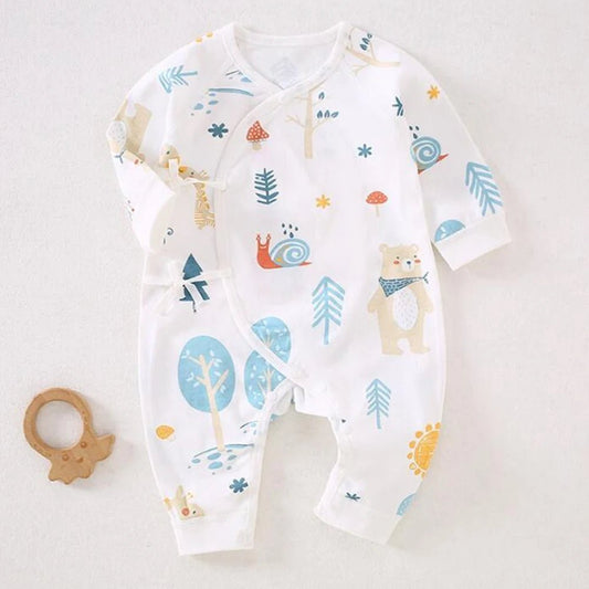 Newborn Cotton Long Sleeve Romper (0 - 3 Months) - BABYSMART