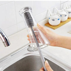 Silicone Milk Bottle Brush Cup Scrubber Glass Cleaner Kitchen Cleaning Tool Long Handle Drink Bottle Glass Cup Cleaning Brush - BABYSMART