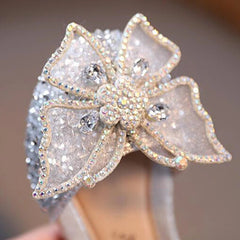 Summer Girls Sandals Fashion Sequins Rhinestone Bow Girls Princess Shoes Baby Girl Shoes Flat Heel Sandals Size 21 - 35 - BABYSMART